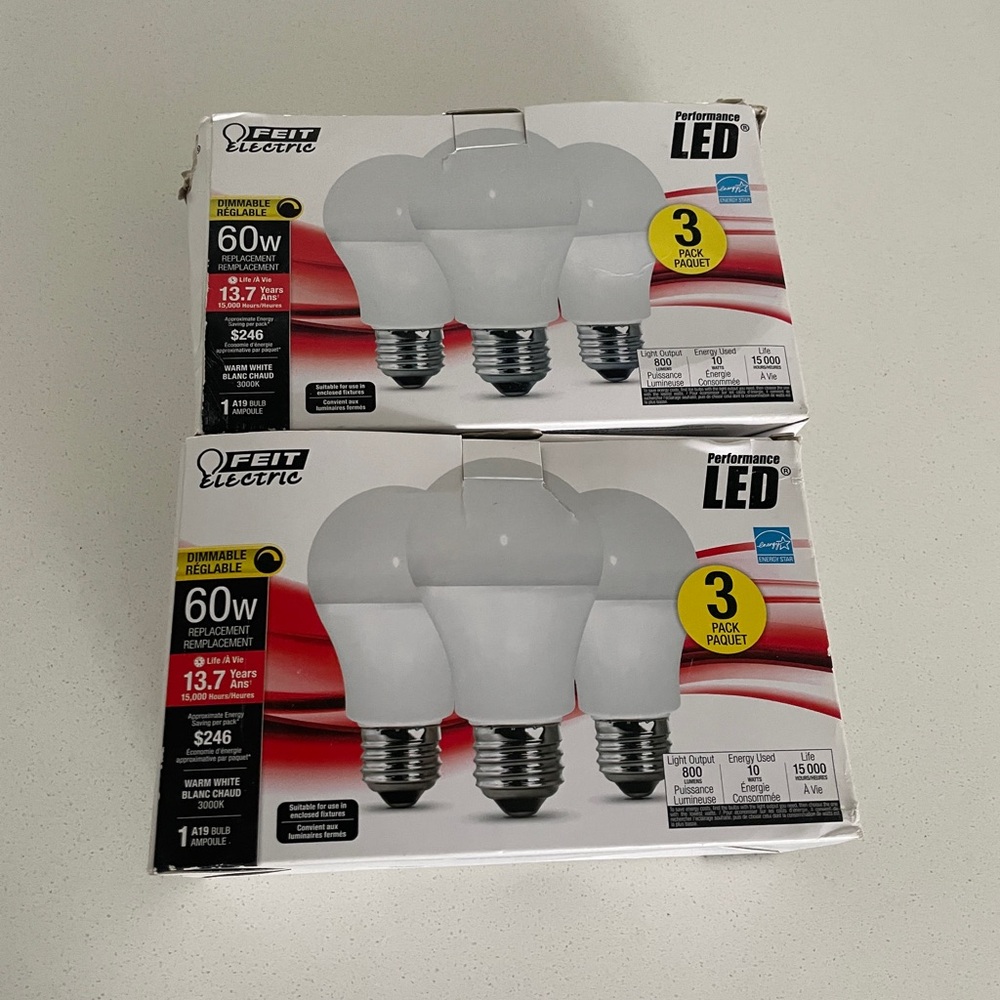 Feit Electric LED Light Bulbs 6 Pack